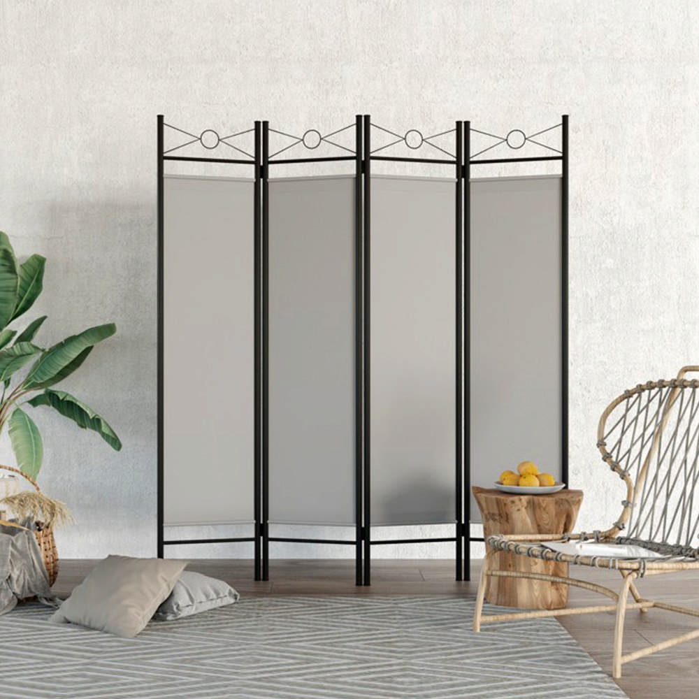 Never Indoor Paravent 4-teilige Raumteiler 180 x 163 cm Grau