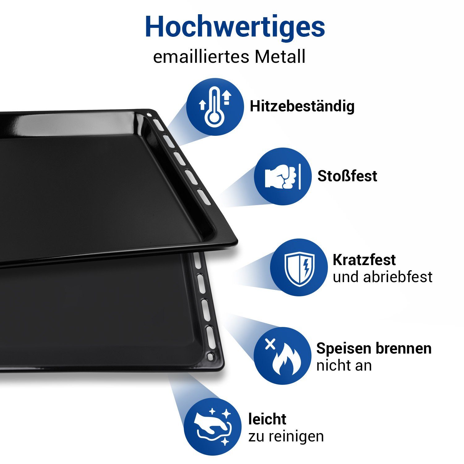 VIOKS Backblech Ersatz für Bauknecht 481241838128 481010539879, (2-St), Set Backblech und Fettpfanne für Backofen