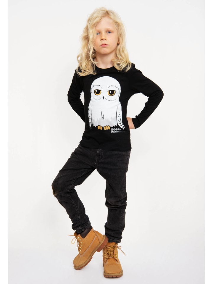 Logoshirt Langarmshirt Harry Potter - Hedwig in schwarz günstig kaufen