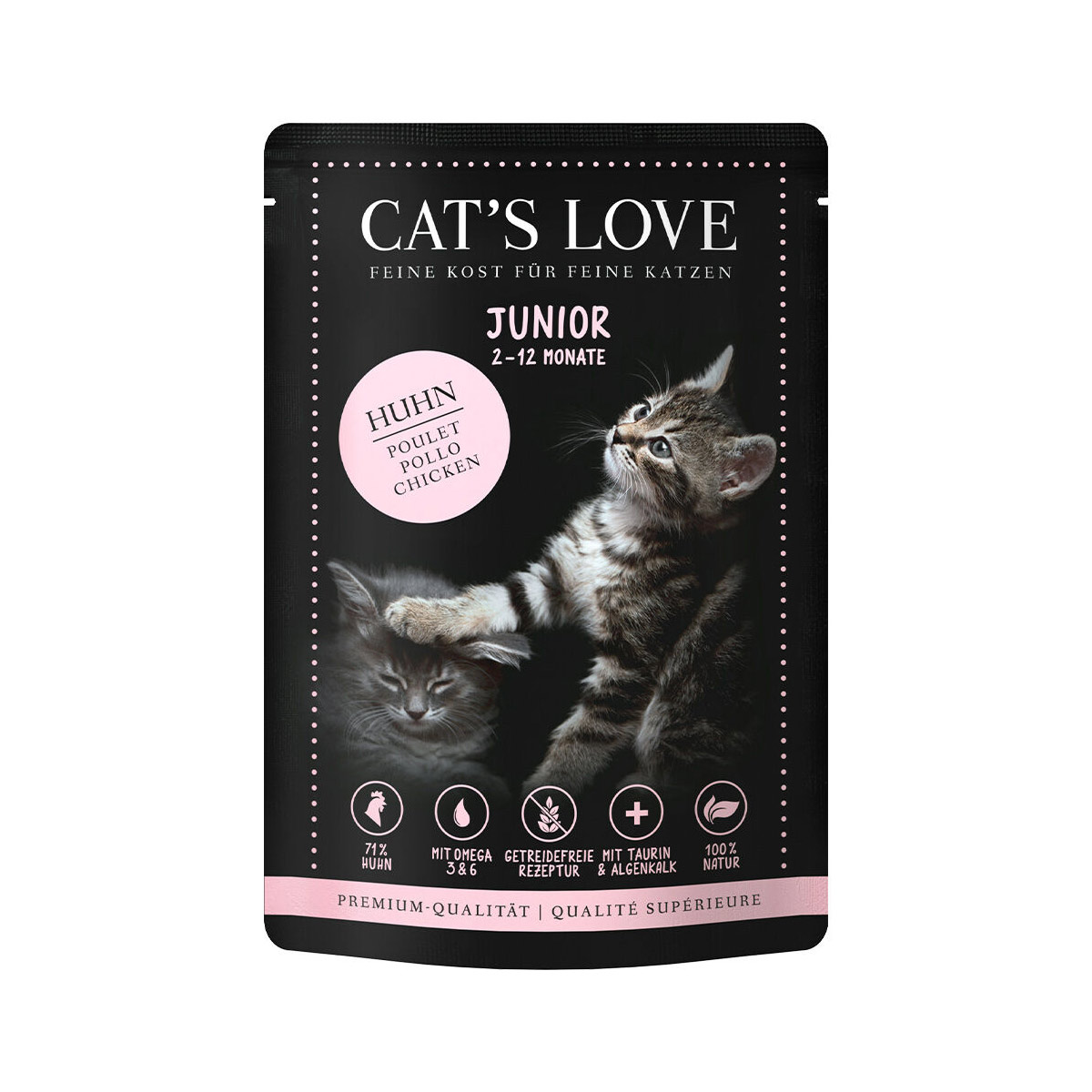 Cat's Love Nassfutter Junior Huhn mit Algenkalk & Distelöl