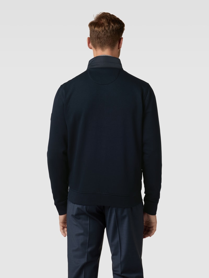 Sweatjacke mit Stehkragen in marineblau