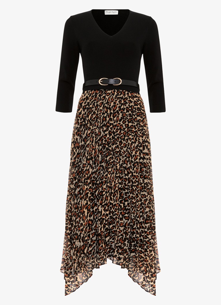 Vestido midi plisado de punto fino Josephine de Phase Eight