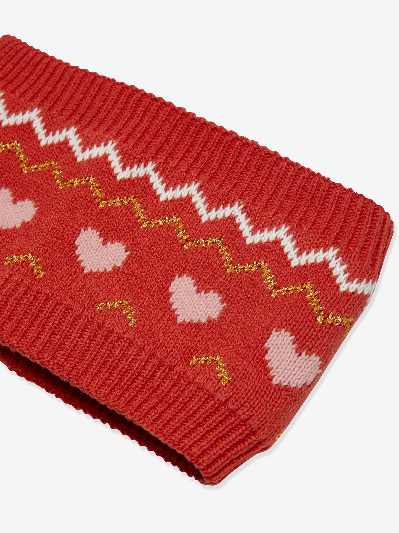 Snood jacquard fille brique
