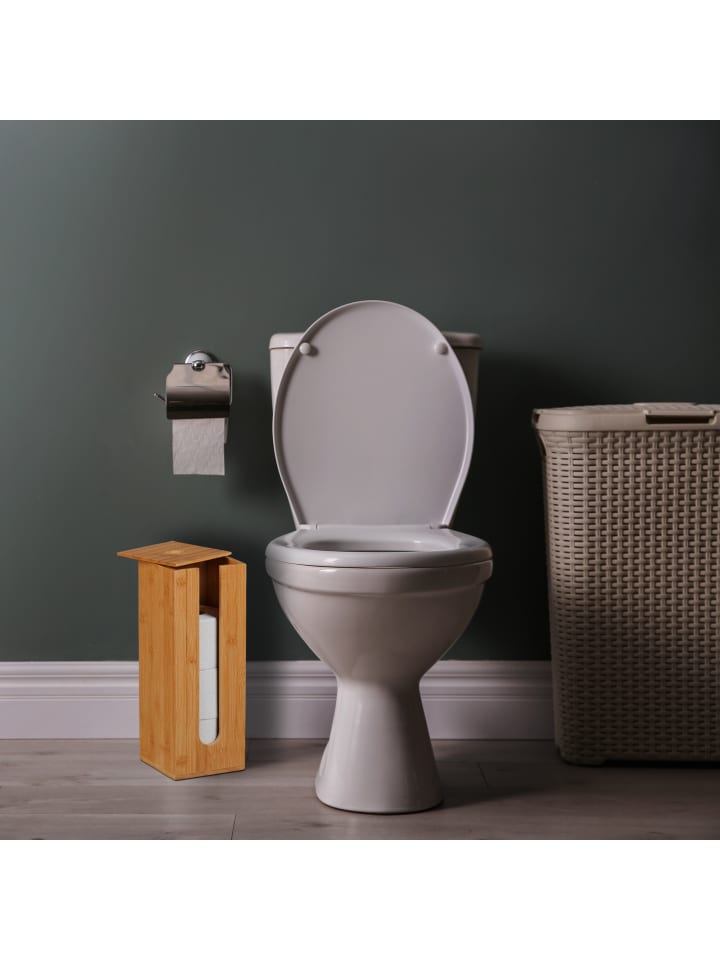 relaxdays Toilettenpapier Aufbewahrung in Natur - (B)15 x (H)40,5 x (T)15 cm günstig kaufen onesize