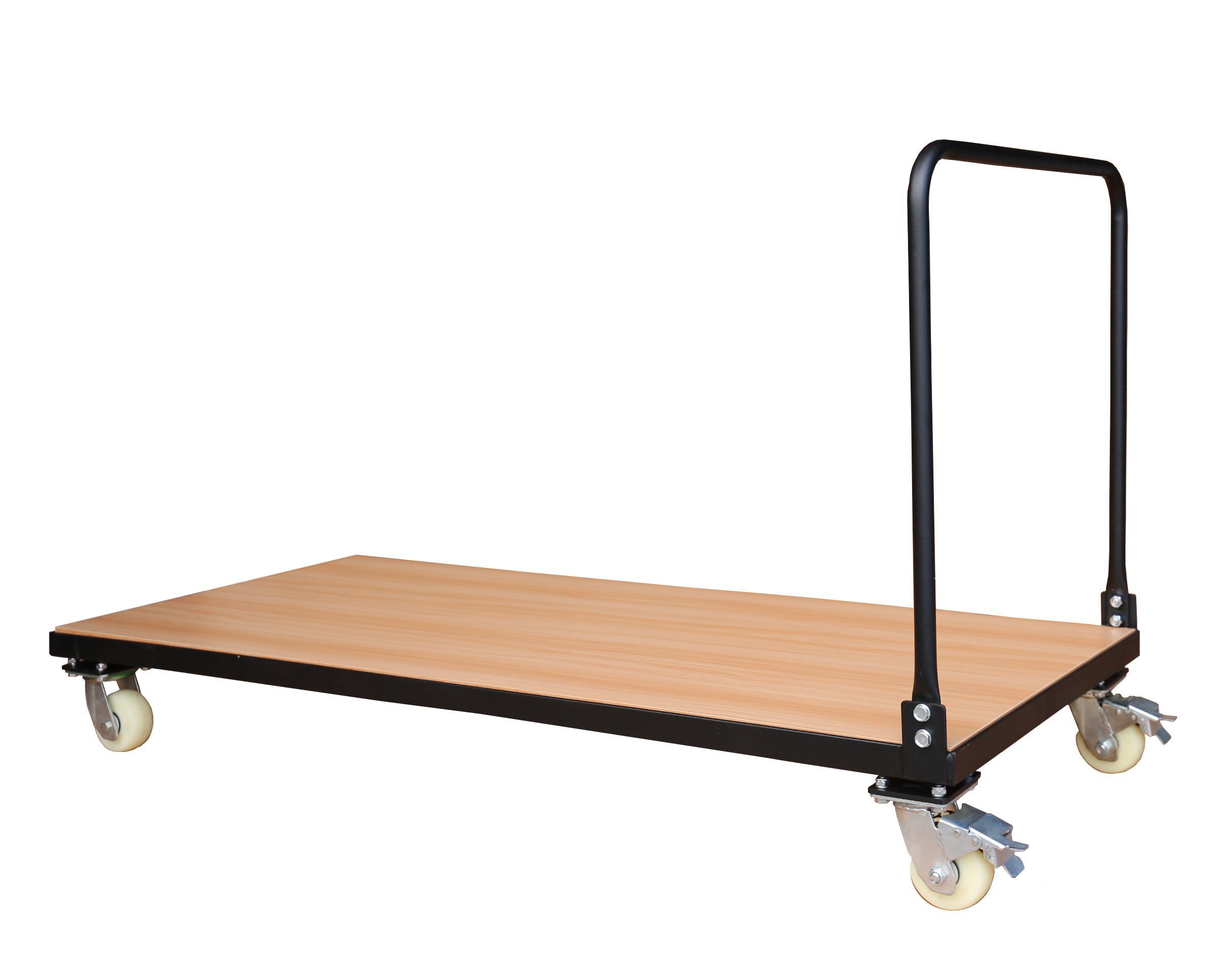 Steelboxx Klapptisch Transportwagen für Klapptische mit Schiebebügel 400 Kg Belastung Platt (Komplett Set, 1-St), Max. 8 Klapptische auf dem Wagen stapelbar