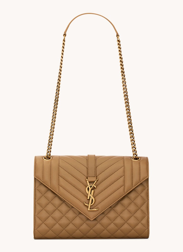 Borsa a tracolla media Saint Laurent Envelope in pelle di agnello trapuntata