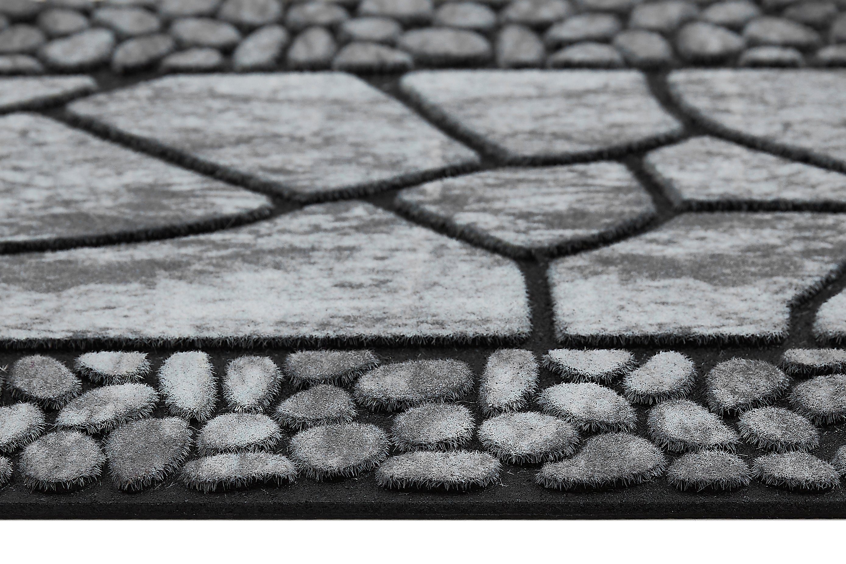 Stufenmatte Treppenmatte, Andiamo, rechteckig, Höhe: 10 mm, 24 x 90 cm, 2er Set, Outdoor, aus Gummi, Mosaik Muster