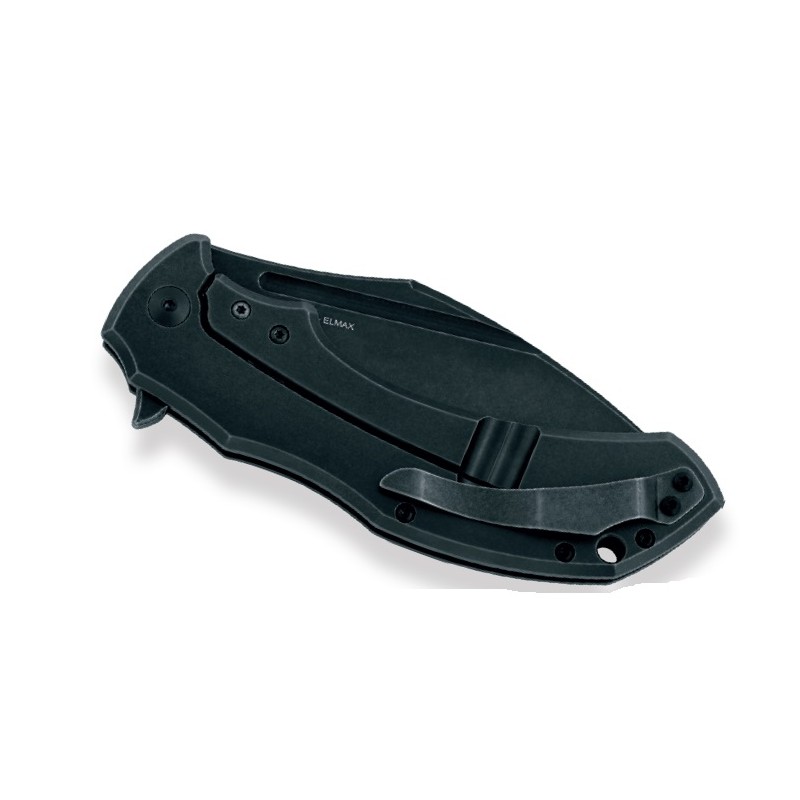 Fox Bastianelli Shadow total schwarzes Messer, Militärmesser mit Titangriff