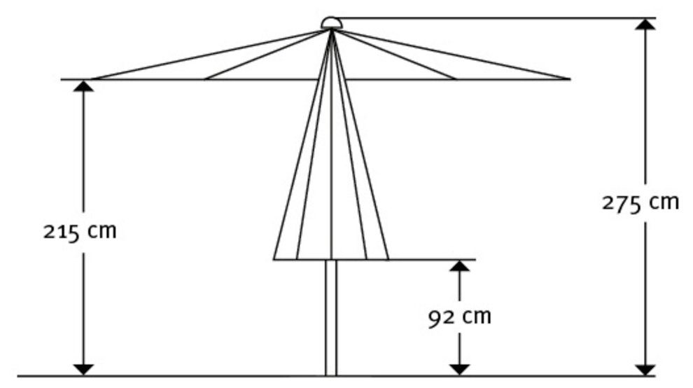Schneider Schirme Marktschirm Rooftop, ØxH :350x275 cm, Alu/Polyester, inkl. Plattenständer/Schutzhülle
