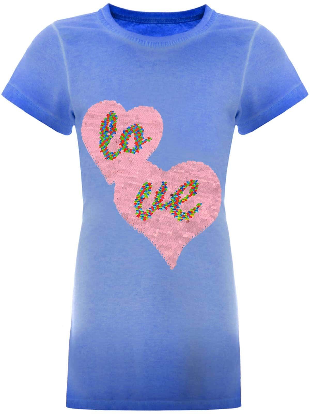 BEZLIT Longtunika Mädchen Wende Pailletten Longshirt mit Herz-Motiv (1-tlg) mit Wendepailletten