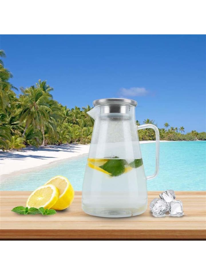 Intirilife Karaffe mit Deckel in TRANSPARENT günstig kaufen 1,8 L