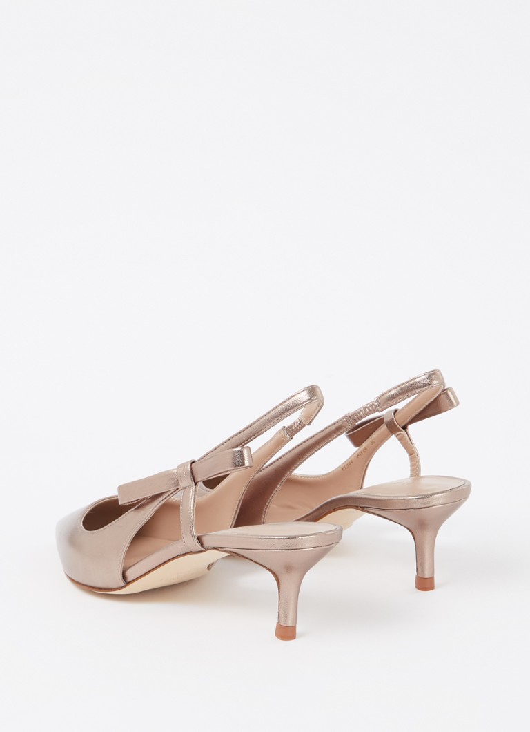 LKBennett Barette leather slingback with metallic finish
