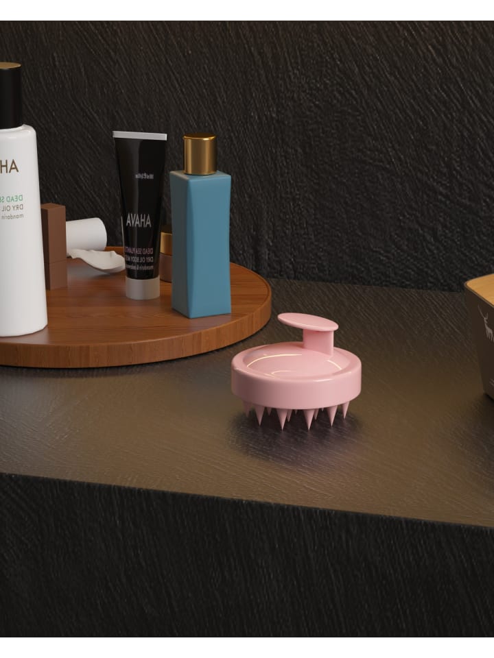 Intirilife Kopfhaut Massagebürste aus Silikon in Pink günstig kaufen onesize