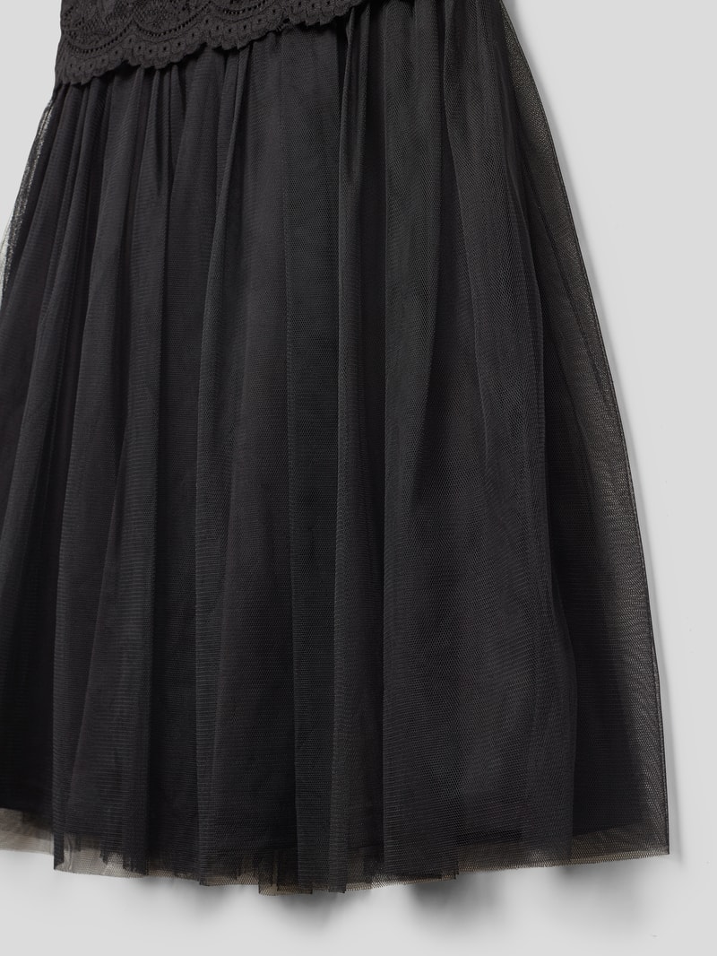Kleid mit Spitzenbesatz in schwarz