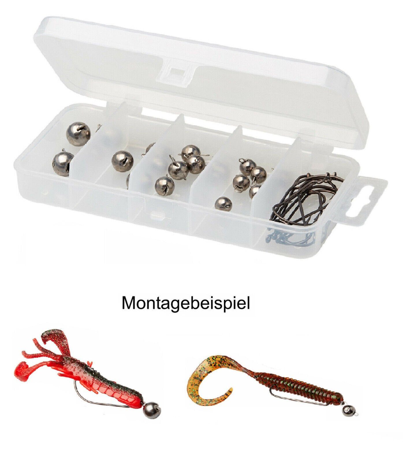 Savage Gear Jighaken Cheb Head Kit 30 Teile Tungsten Cheburashka Köpfe + Offset Haken Set, (Spar-Set, 30-St)