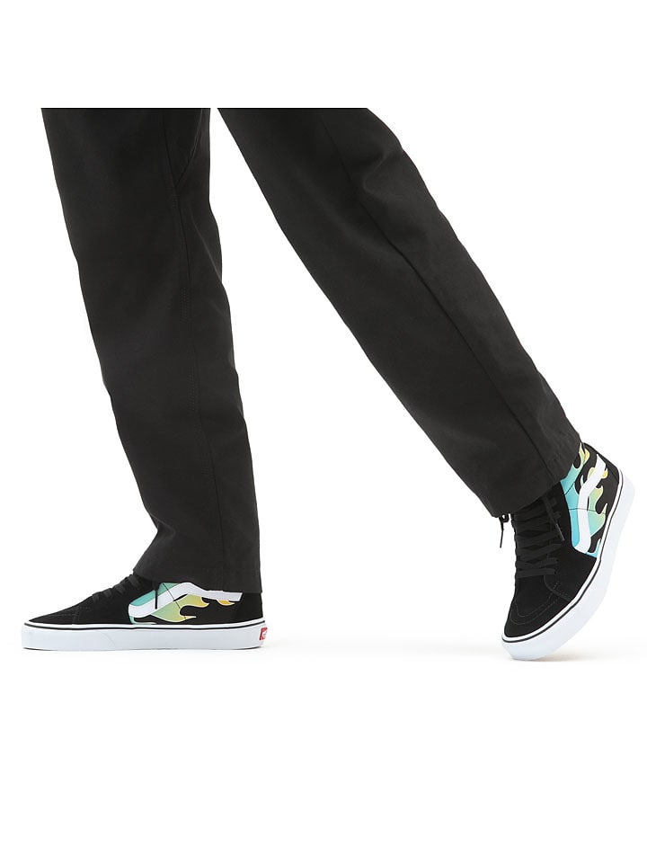 Vans Leder-Sneakers in Schwarz/ Türkis günstig kaufen