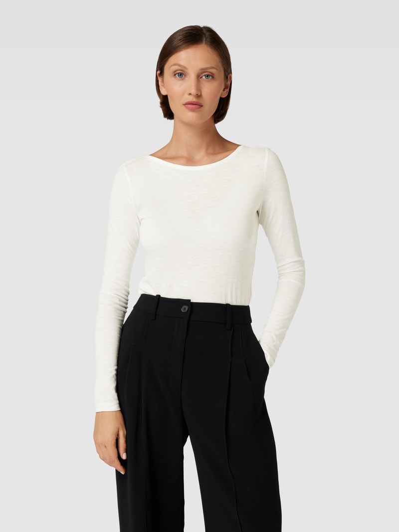 Longsleeve mit U-Boot-Ausschnitt in offwhite