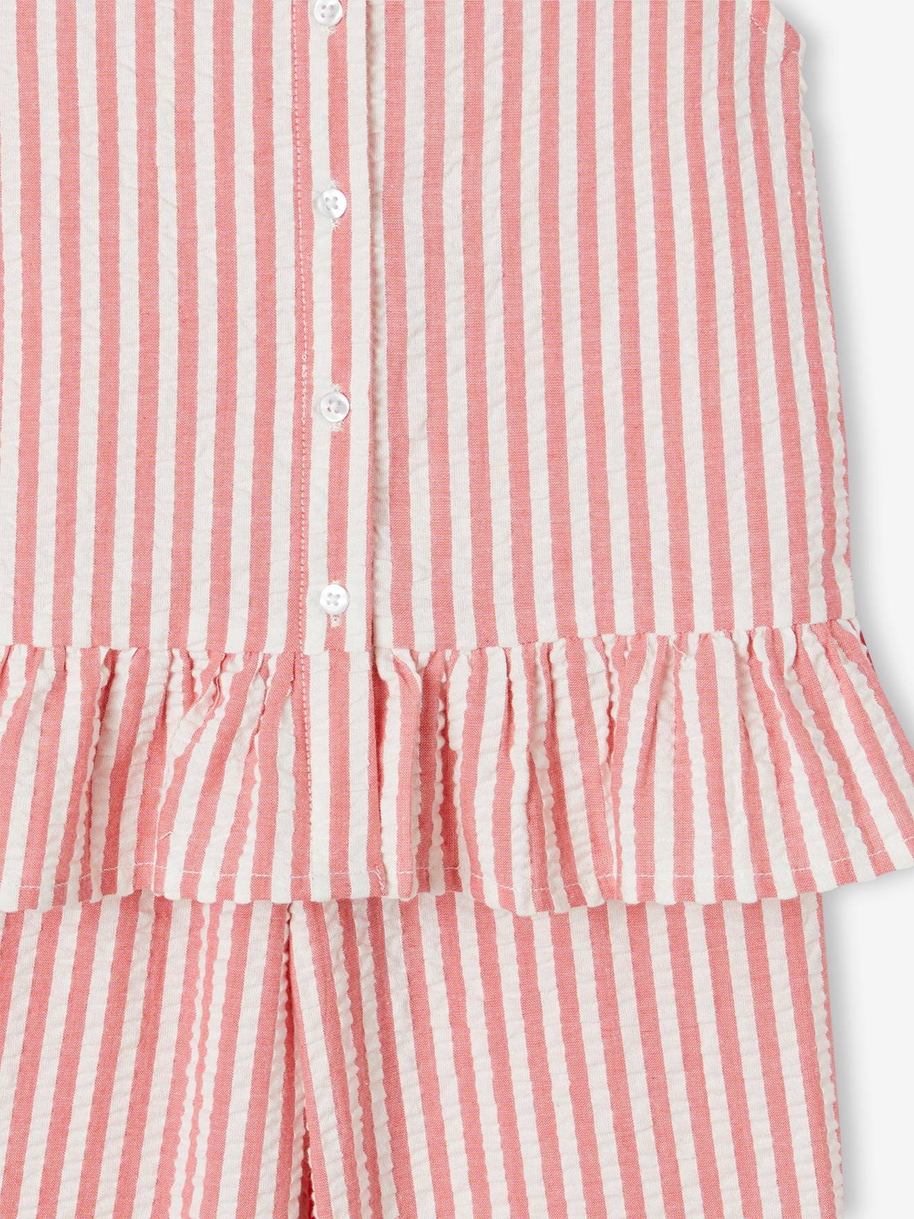 Vertbaudet Mädchen-Set: Bluse & 7/8-Hose - salbeigrün