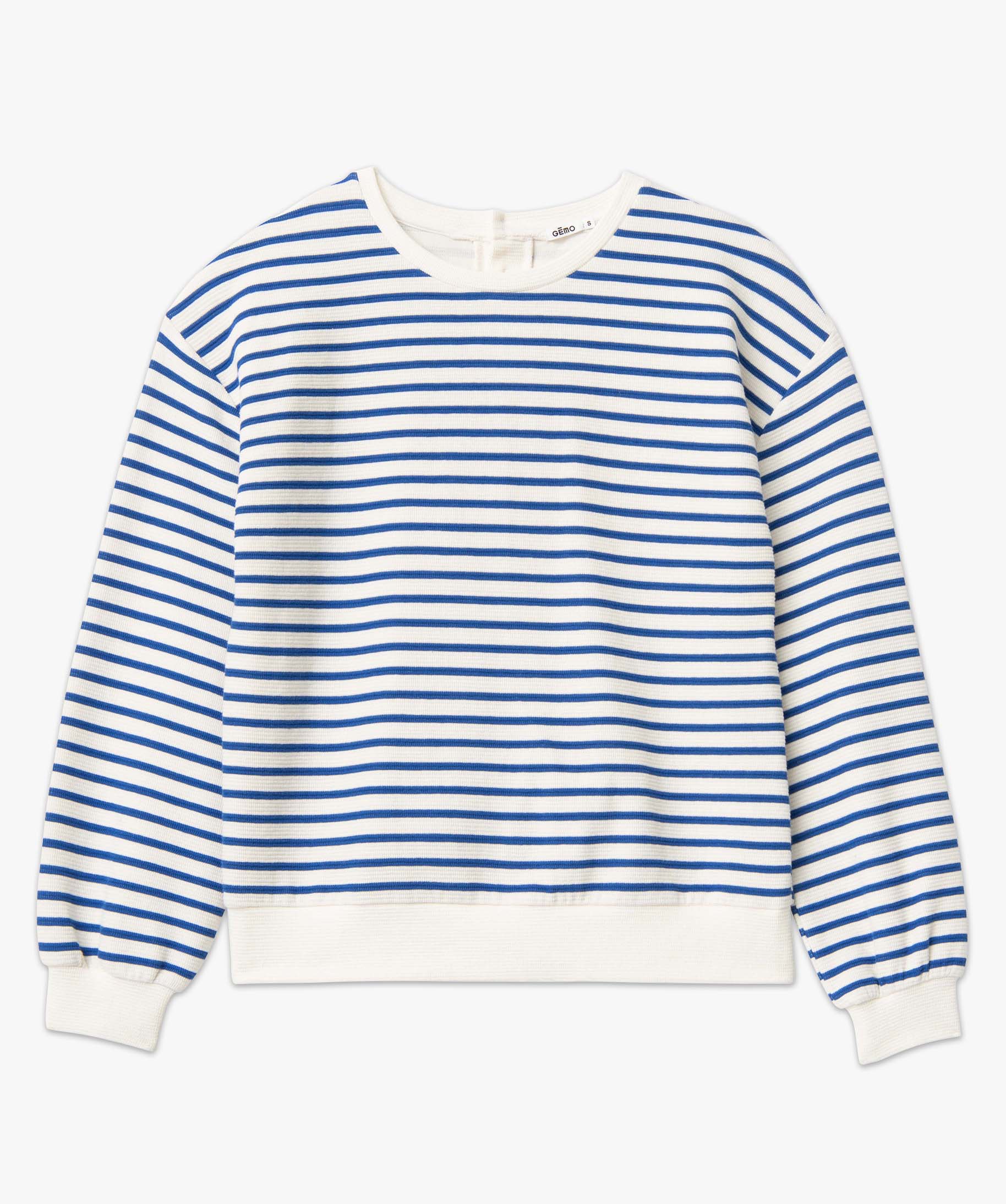 Sweat femme à rayures en maille ctelée raye | GEMO