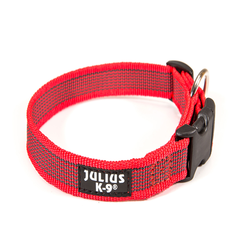 JULIUS-K9 Hundehalsbänder JULIUS-K9 Halsband 20mm x 27-42cm rot/ grau
