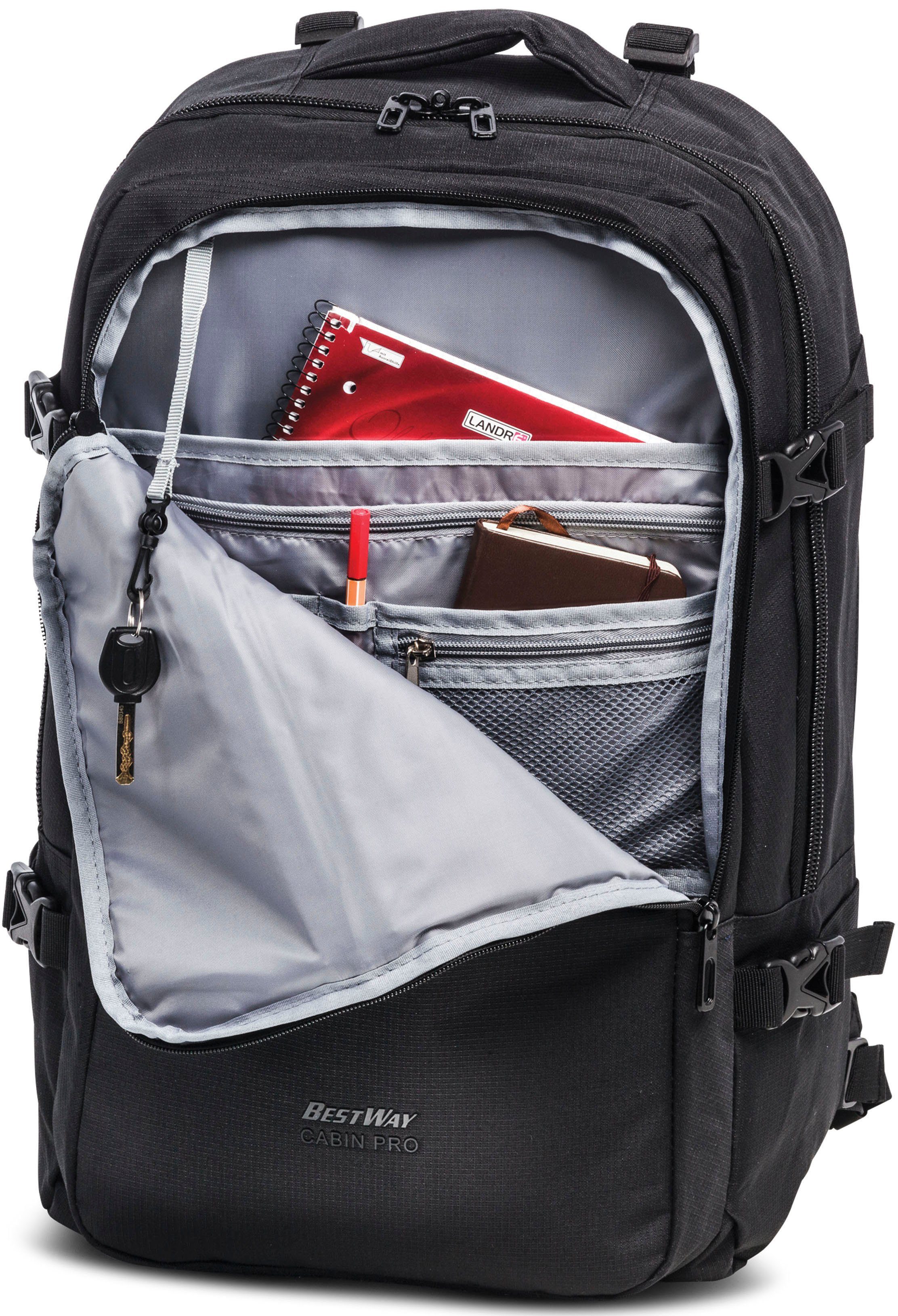 BESTWAY Reiserucksack Cabin Pro, 30 l, schwarz, mit Laptopfach
