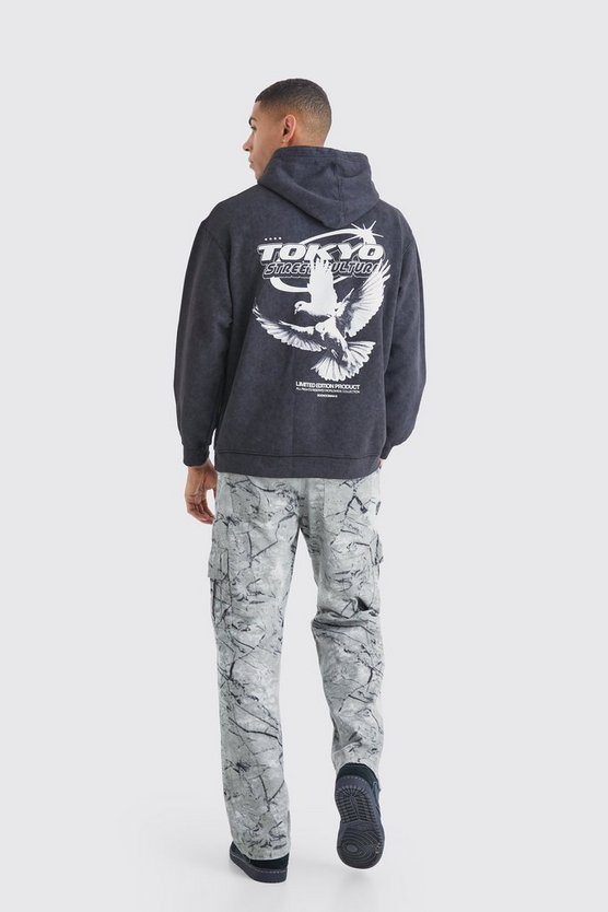 Oversize Hoodie mit Acid-Waschung