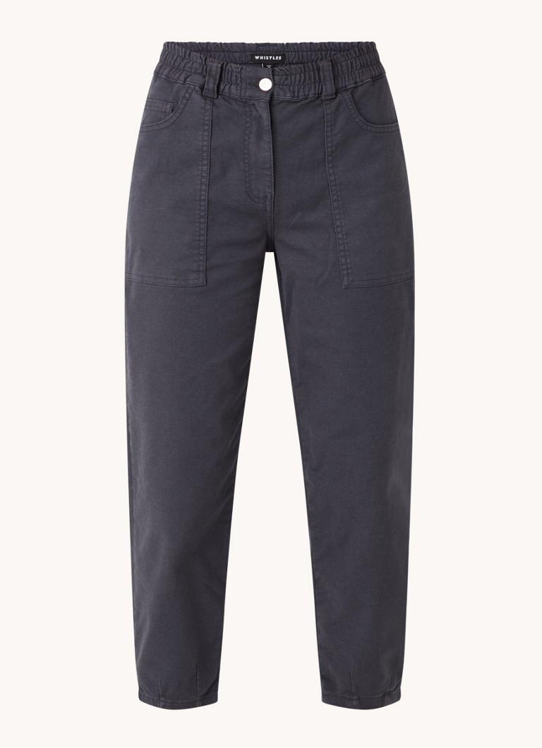 Calça jeans cropped de cintura alta e perna reta Whistles Tessa com lavagem colorida