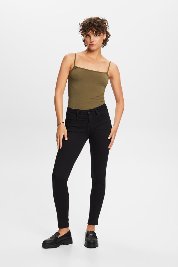 Recycelt: Skinny Stretchjeans mit mittelhohem Bund