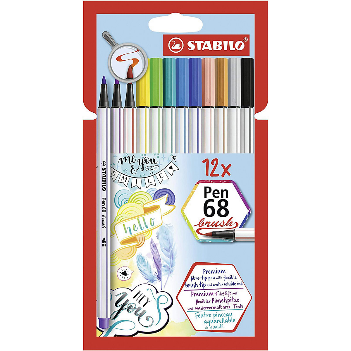 Premium-Filzstifte Pen 68 brush, 12 Farben