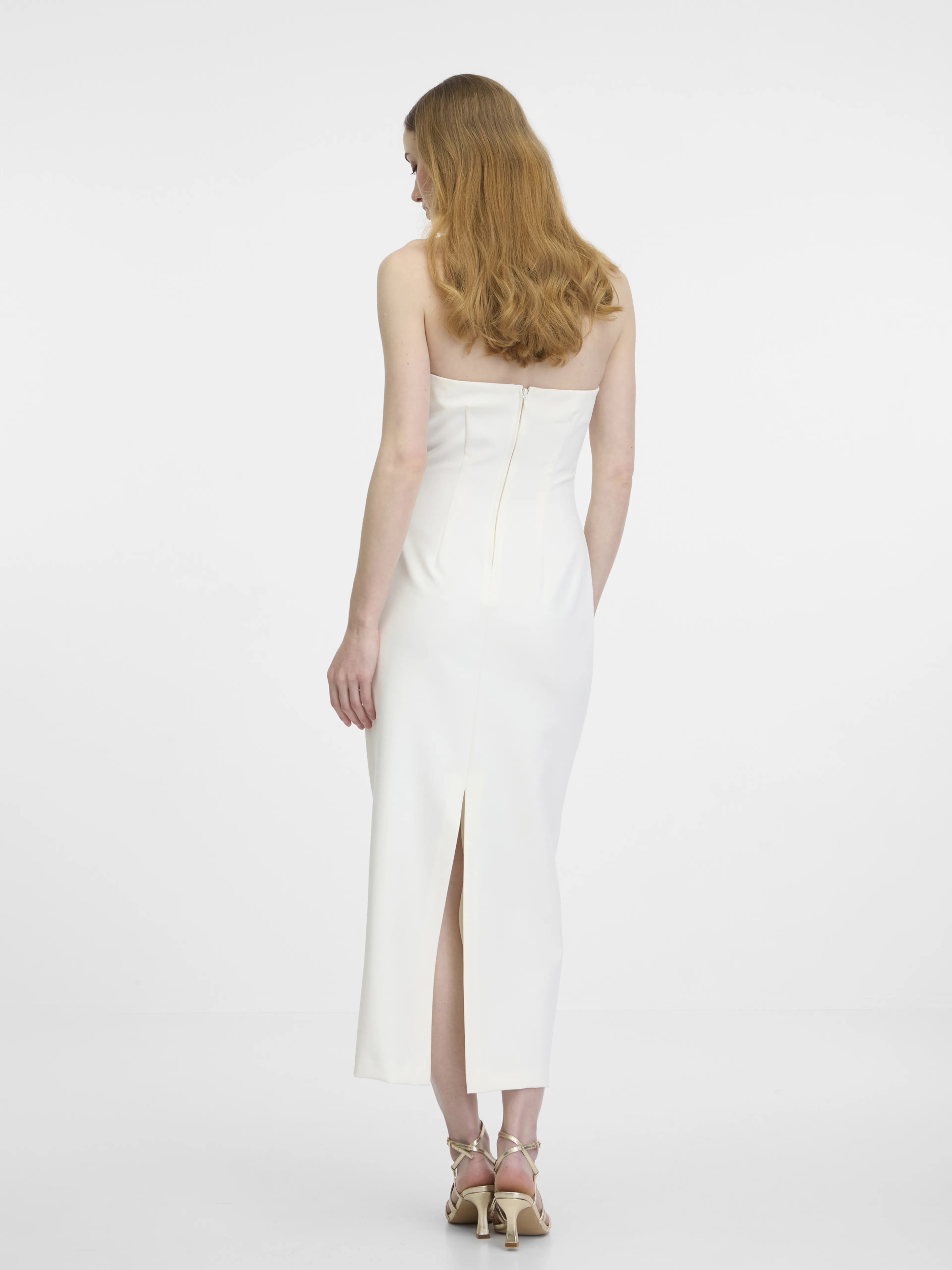 Cremefarbenes Damen-Midikleid ORSAY