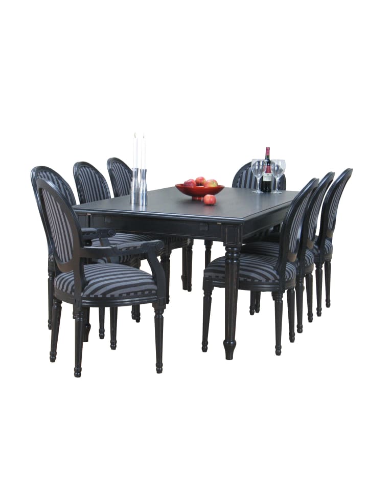 ebuy24 Essgruppe Amaretta (9-teilig) Schwarz 180 x 100 cm günstig kaufen onesize