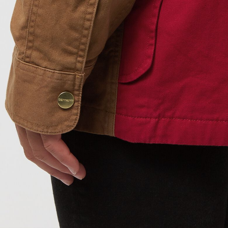 Carhartt WIP Heston Jacket hamilton brown/cherry heavy stone wash