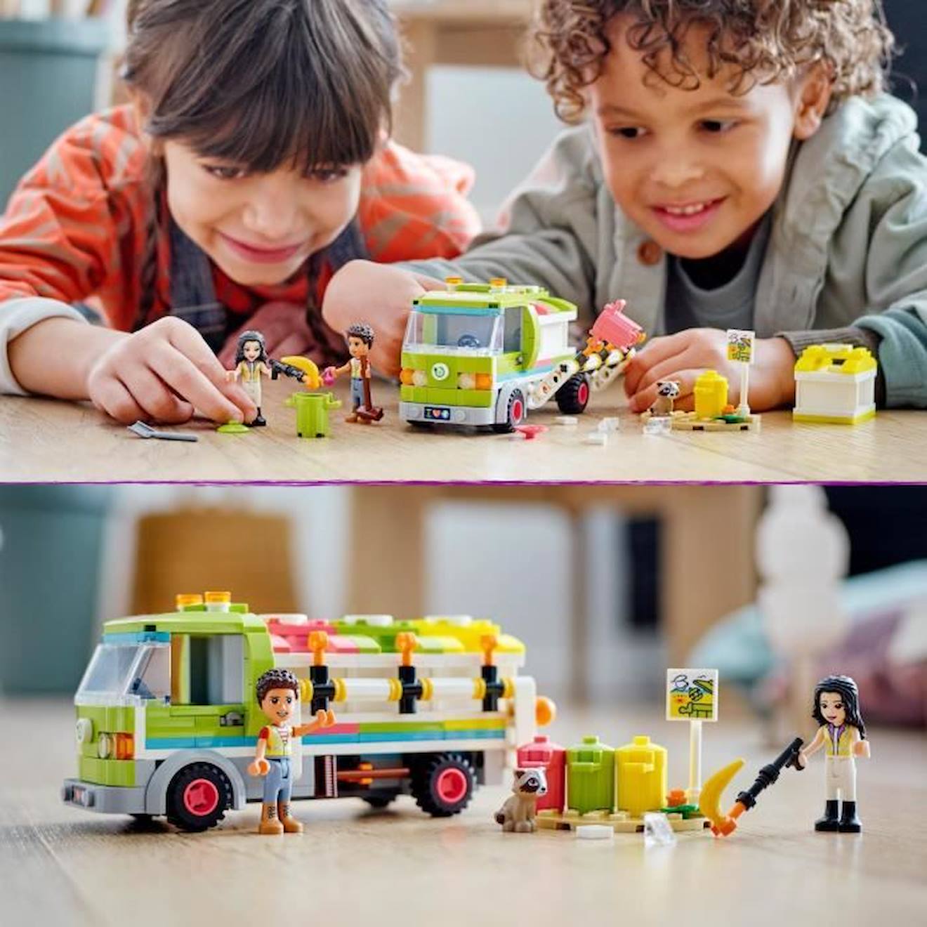 LEGO® Friends 41712 Le Camion de Recyclage, Jouet Éducatif, avec Mini-poupée Emma vert