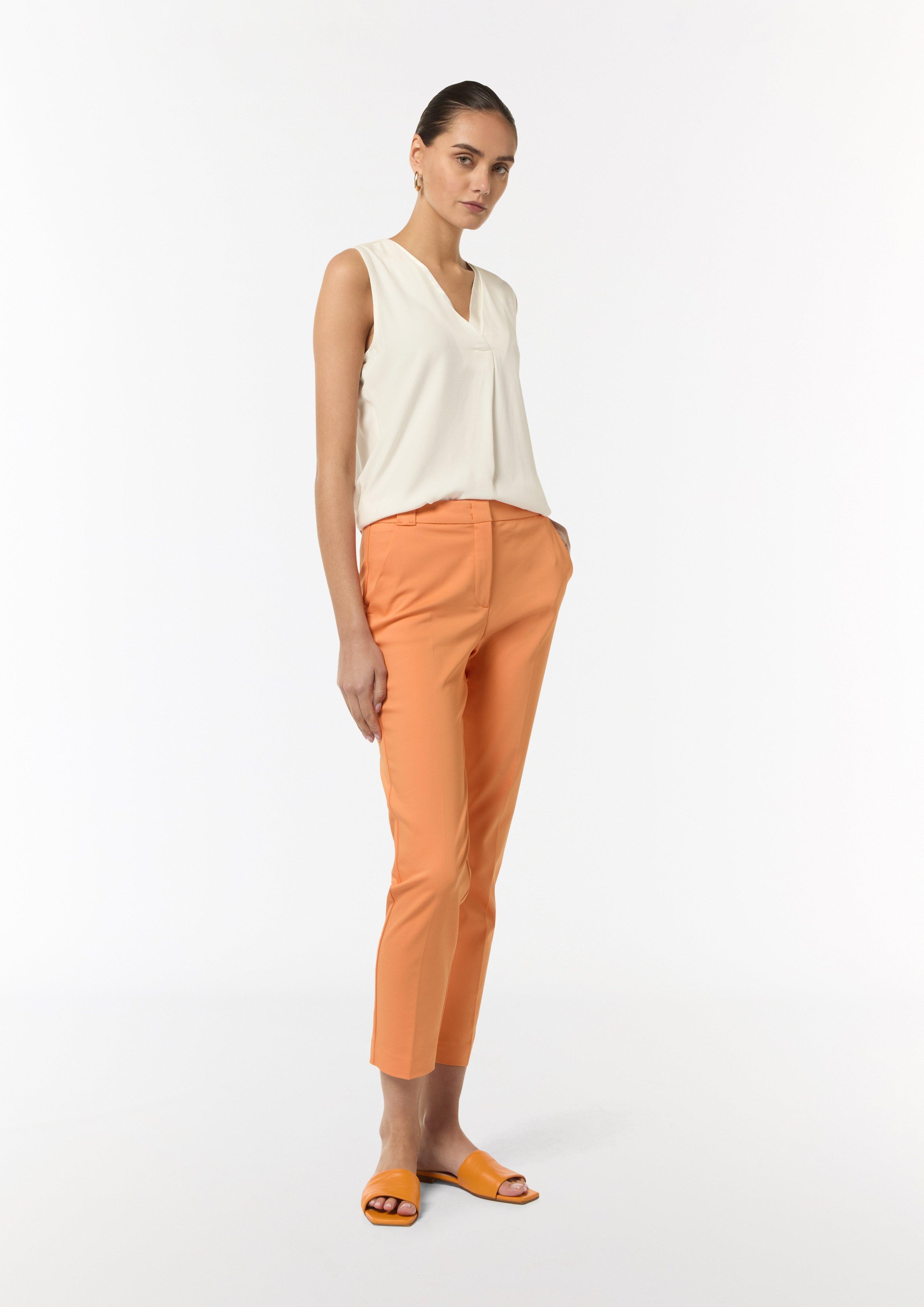 V-Neck-Top aus Crêpe - weiß