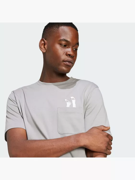 adidas Lounge Slides Graphic Pocket T-Shirt