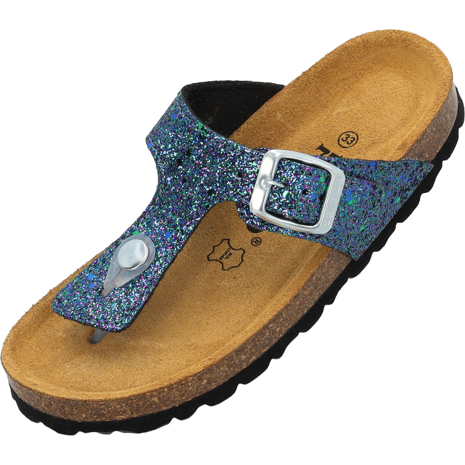 Palado Kids Kos G Glitzer, Zehentrenner, Kinder, Blau