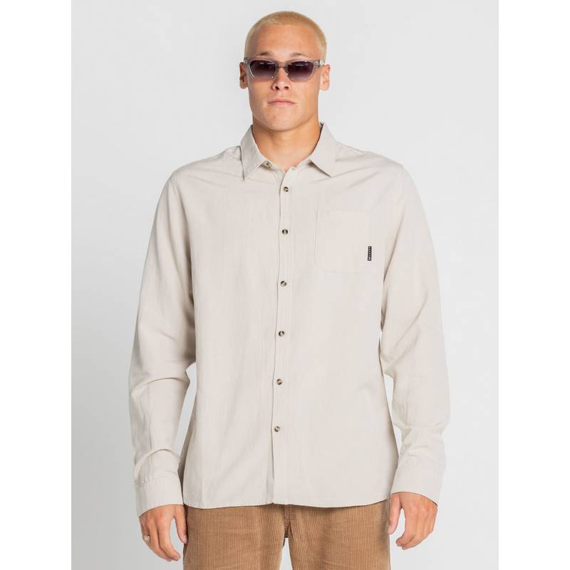RUSTY OVERTONE LONG SLEEVE LINEN SHIRT Langarmhemd Herren