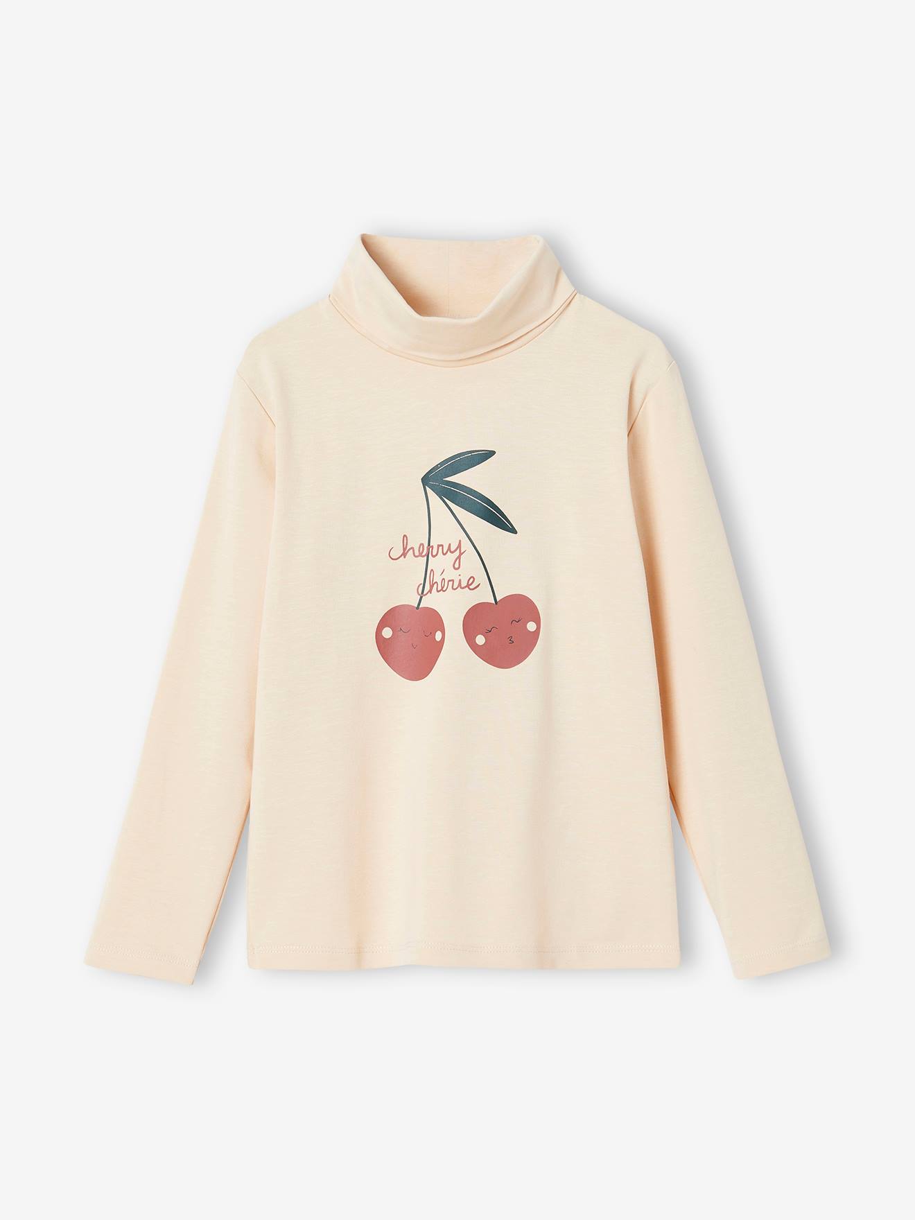 Lot de 3 T-shirts col roulé Basics fille beige poudré