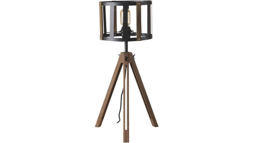 Boltze Tischleuchte Thajo Ø 59cm Hellbraun,Natur,Schwarz