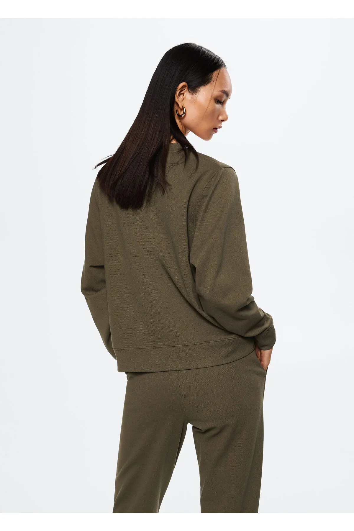 MANGO  Khakifarbenes Damen-Sweatshirt 37063840