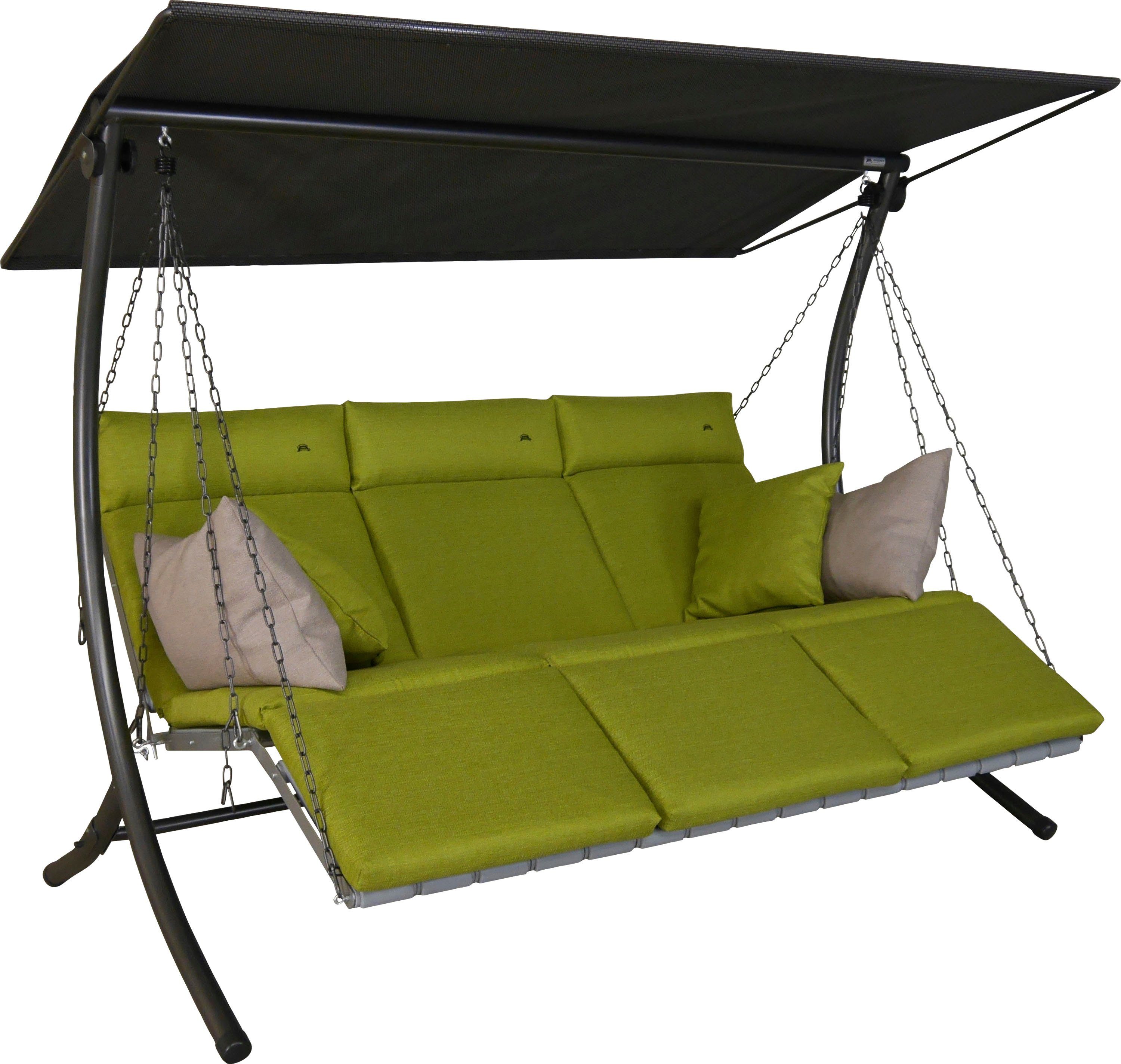 Angerer Freizeitmöbel Hollywoodschaukel Luxus Smart lime, 3-Sitzer, Bettfunktion, BxTxH: 210x145x160 cm