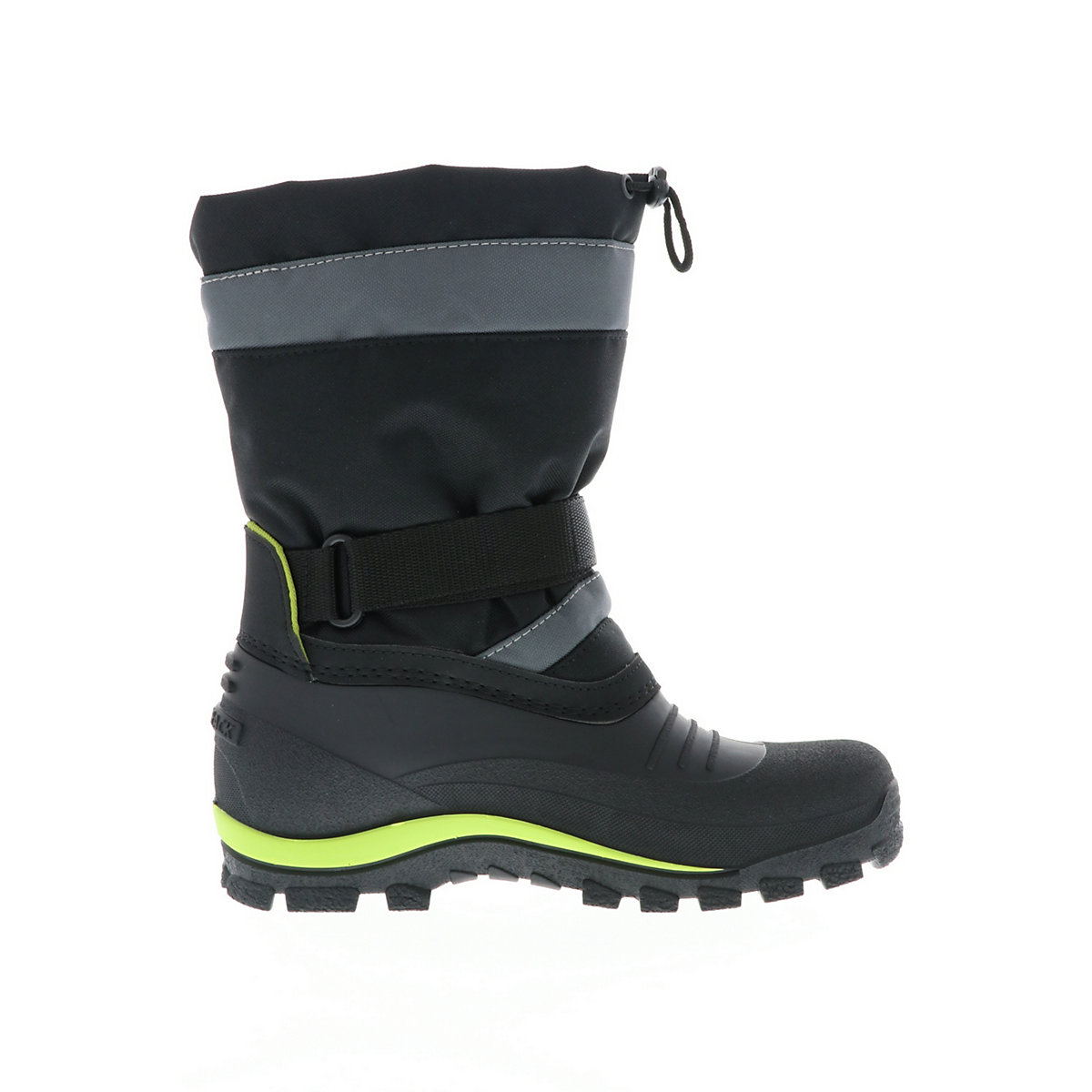 SERAK Kinder Jungen Mädchen gefütterter Winterstiefel Snowboots Klettverschluss schwarz