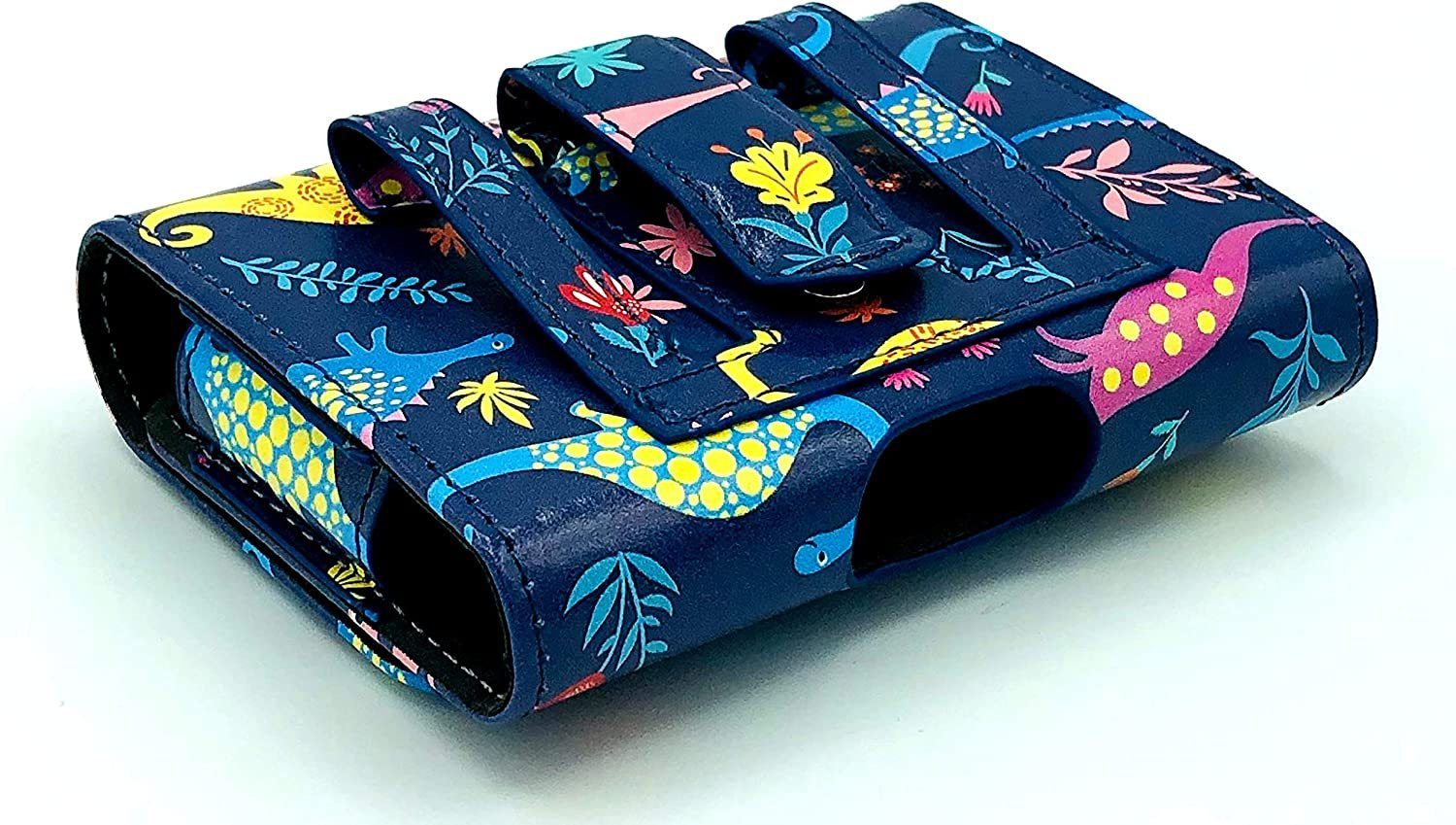 SEWAS Diabetic Care Aufbewahrungstasche Tasche Gürteltasche Dino Motive für Freestyle Libre Messgerät 3, Gürtelclip, Gürtelschlaufe, schönes Dino Design, Magnetverschluss