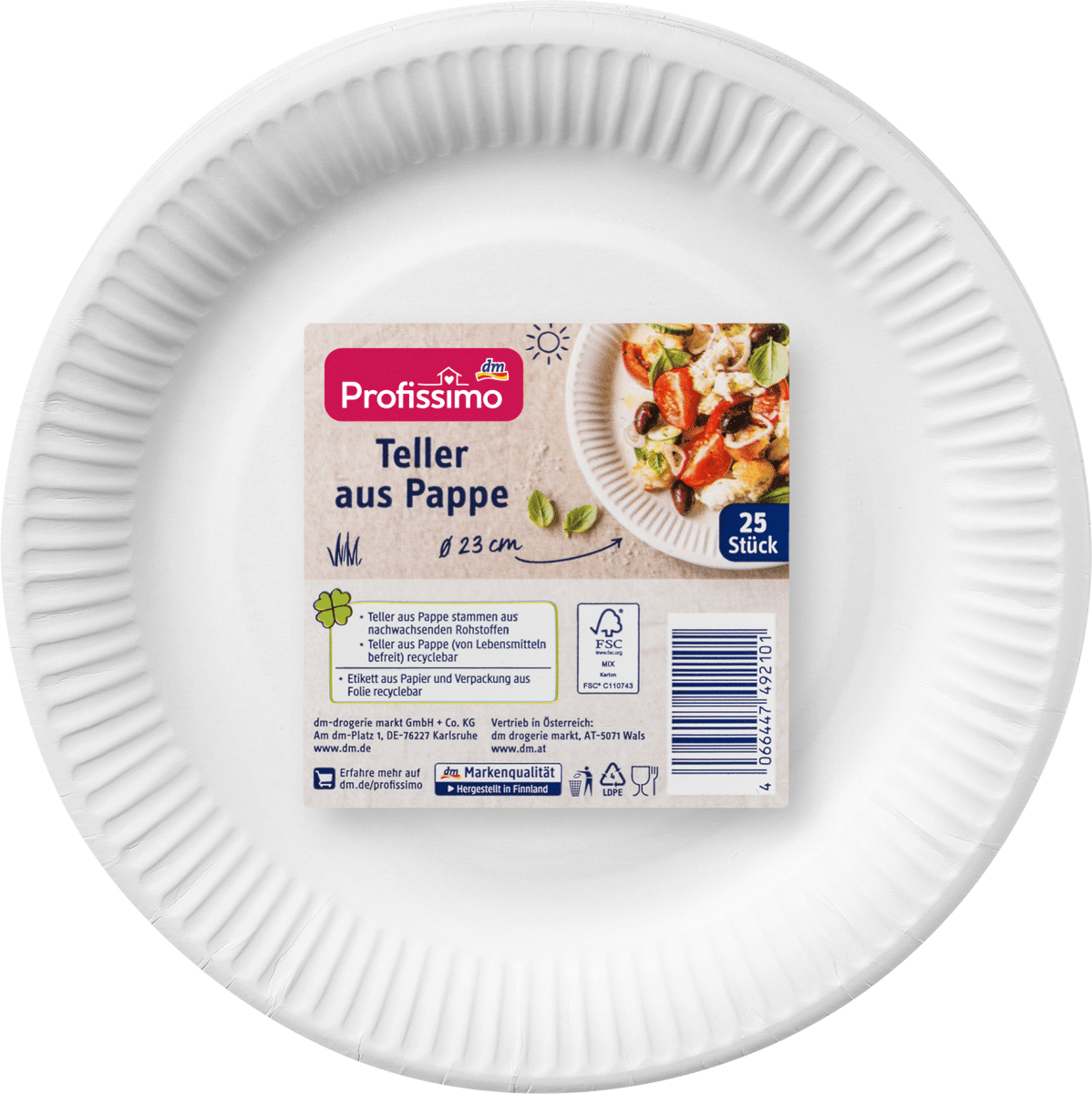 Teller aus Pappe, 25 St