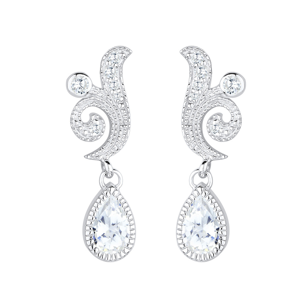 Elli PREMIUM Elli PREMIUM Boucles d'Oreilles Ornament Tropfen Festlich Zirkonia 925 Silber Boucles d'oreilles