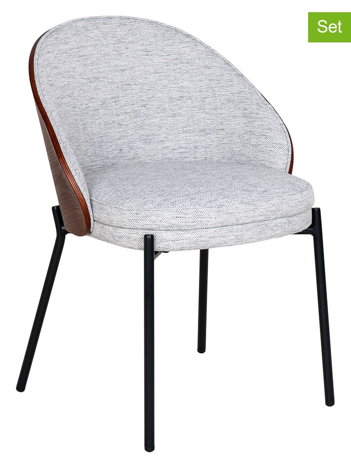 House Nordic 2er-Set: Esszimmerstühle in Hellgrau/ Braun - (B)55 x (H)74 x (T)53,5 cm günstig kaufen onesize