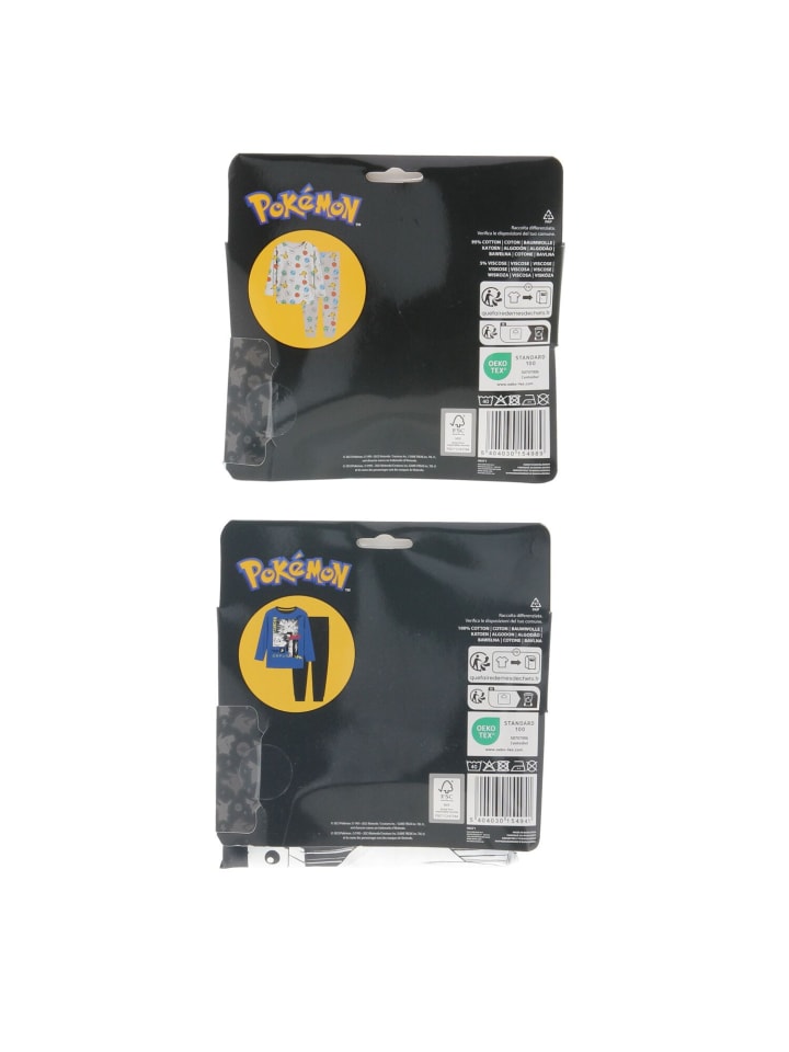 Pokémon Pokémon Pyjama für Kinder Bequemer Schlafanzug aus reiner in Blau günstig kaufen 110/116