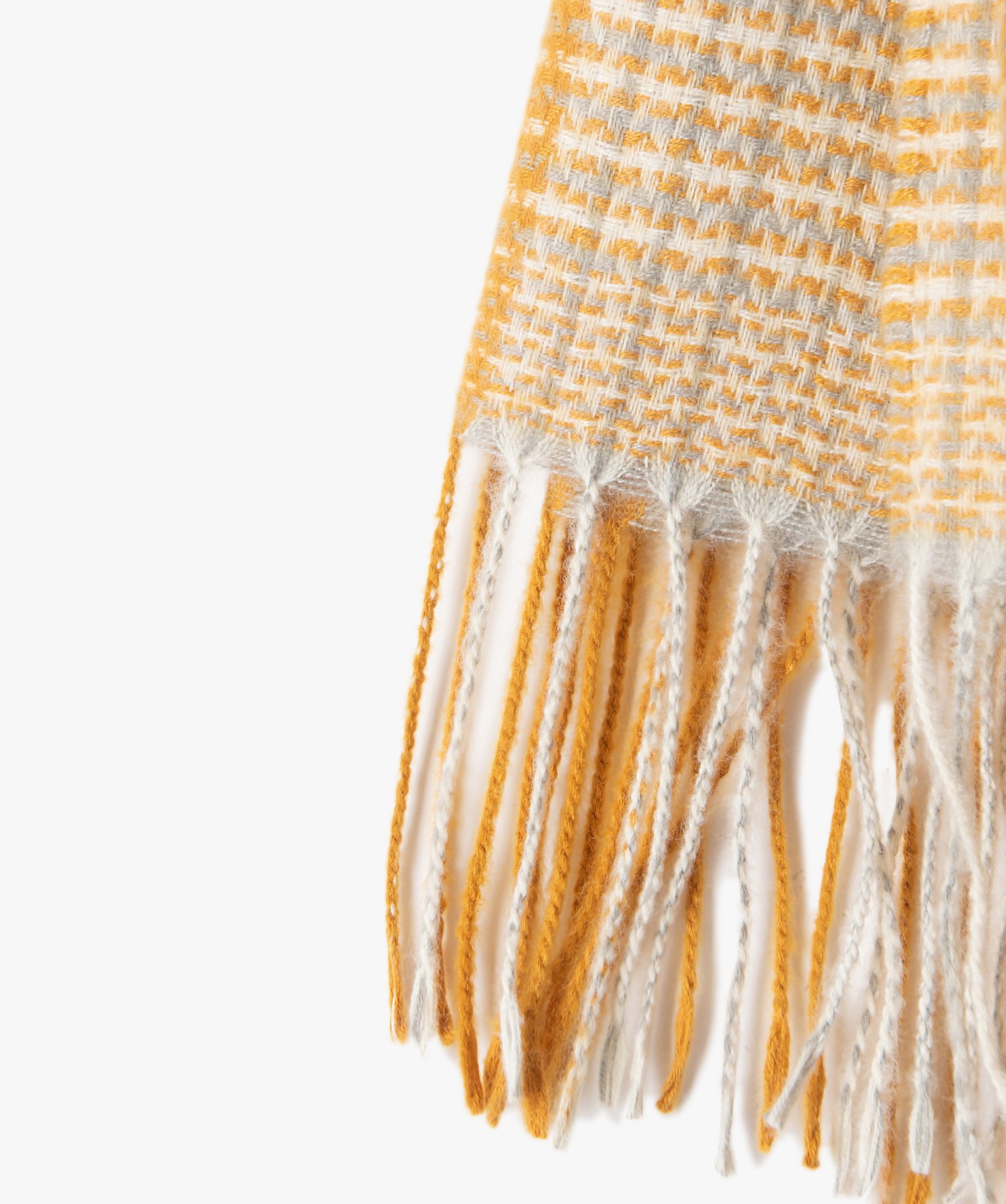 Echarpe large tissée avec fils pailletés femme jaune | GEMO