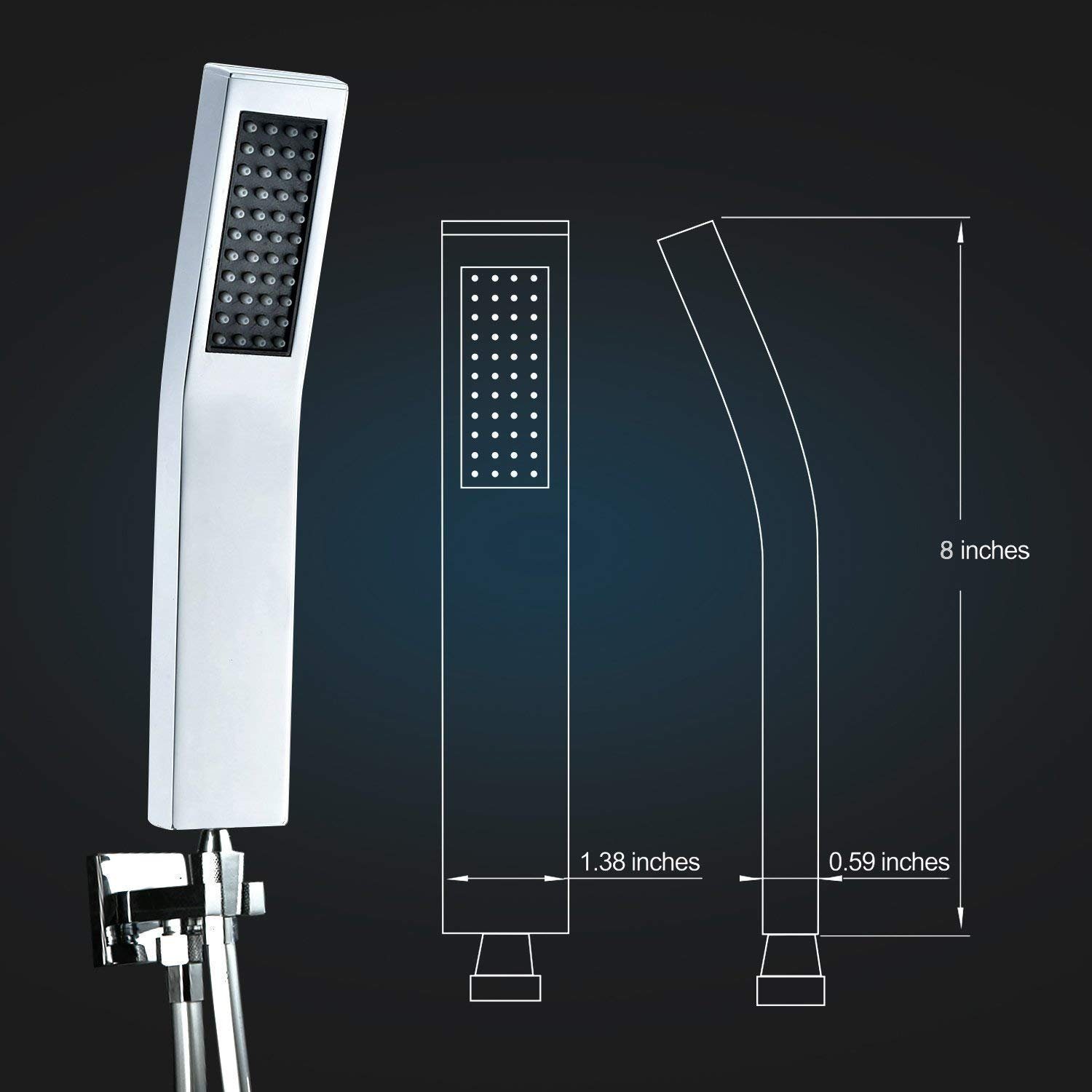 Rainsworth Regenduschkopf, (Duschkopf), Duschkopf Eckig, Moderne Wassersparende Handbrause im Badezimmer