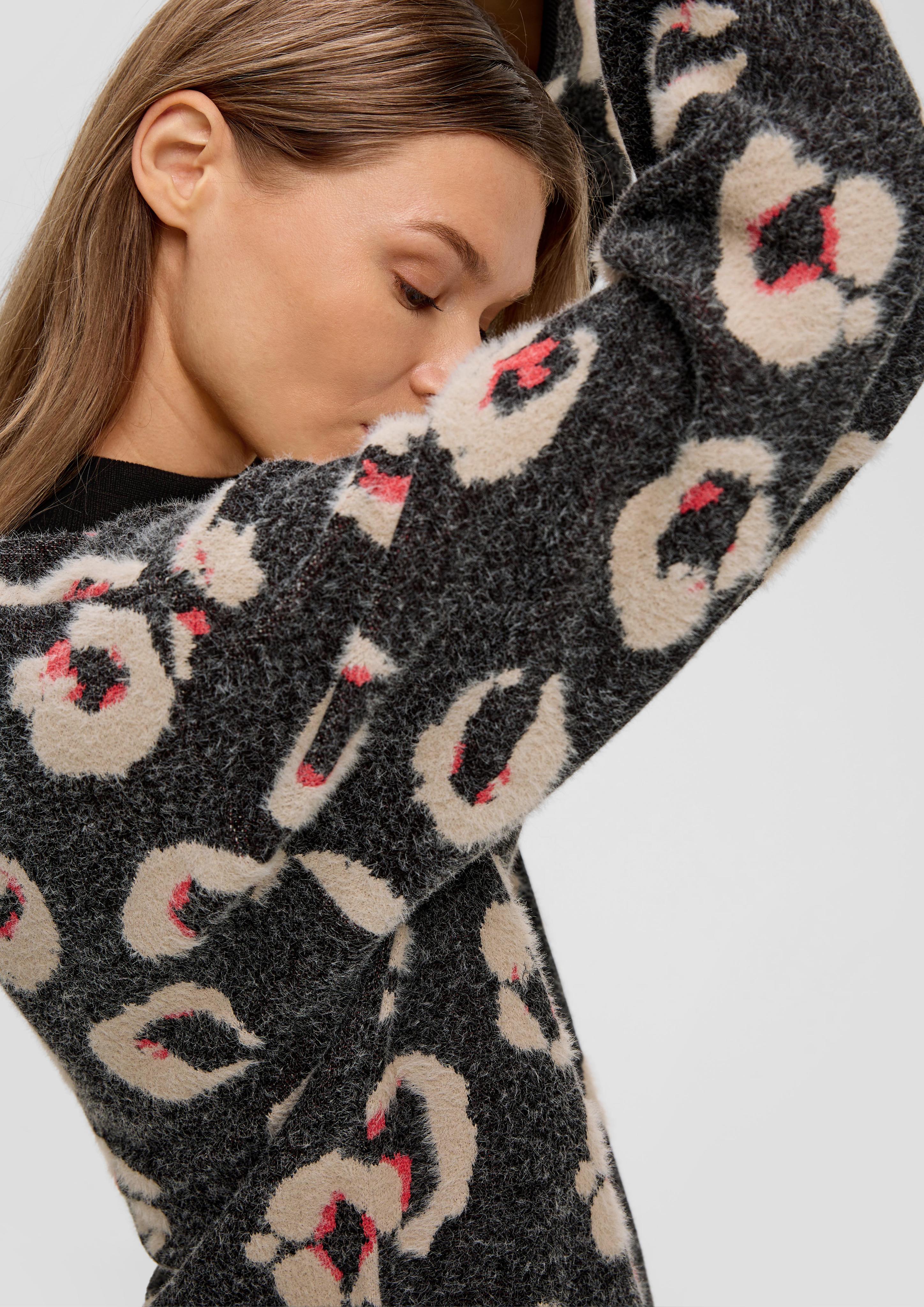 Cropped Strickpullover mit Effektgarn  2137989-99B1